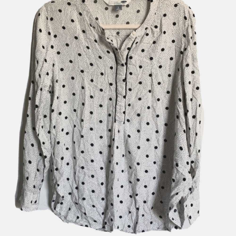 Old Navy Tunic Top Women's Multicolor Polka Dot Popover Shirt Size XS Used